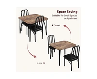 gaomon 3 Pieces Dining Table Set for 2, Dining Room Table Set for 2, Small Kitchen Table for 2 with Upholstered Chairs,Dinner Table Set for 2