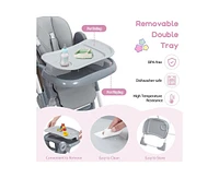 gaomon Multifunctional Baby High Chair, Foldable Infant Highchairs with Removable Tray, Adjustable Height and Recline