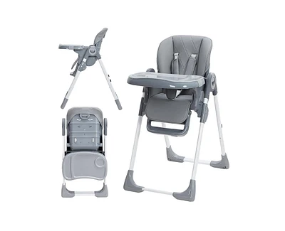 gaomon Multifunctional Baby High Chair, Foldable Infant Highchairs with Removable Tray, Adjustable Height and Recline