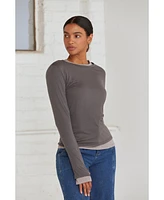 Crescent Women's Octavia Two in One Long Sleeve Top