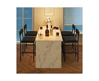 gaomon Bar Stools Set of 2, Kitchen with Footrest, 25.5 Inches Upholstered Chairs Back
