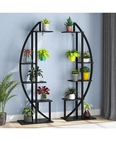 Tribesigns Multi-Purpose Curved Display Shelf Bonsai Flower Plant Stand Rack,5-Tier Pack of 2