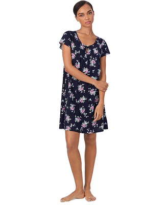 Lauren Ralph Women's Flutter-Sleeve Floral Nightgown