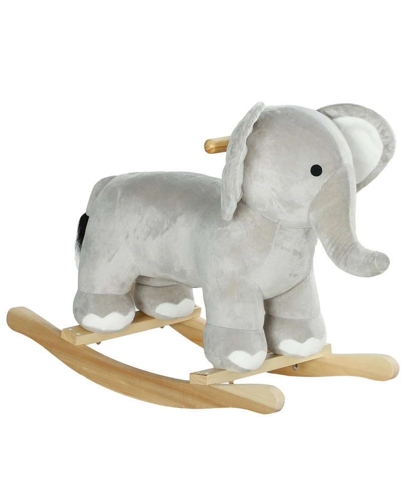 Qaba Rocking Horse Elephant Rocker with Realistic Sounds for Years 2-4