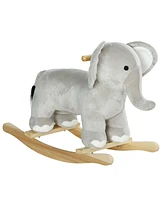 Qaba Rocking Horse Elephant Rocker with Realistic Sounds for Years 2-4