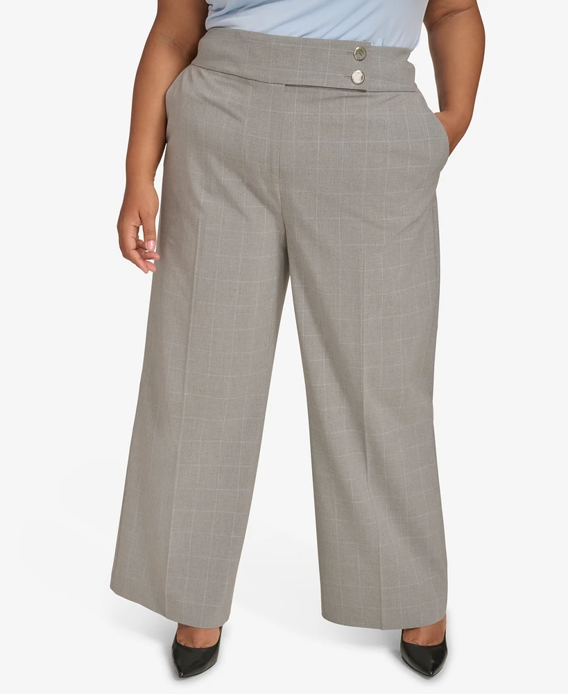 Calvin Klein Plus Menswear Wide-Leg Pants