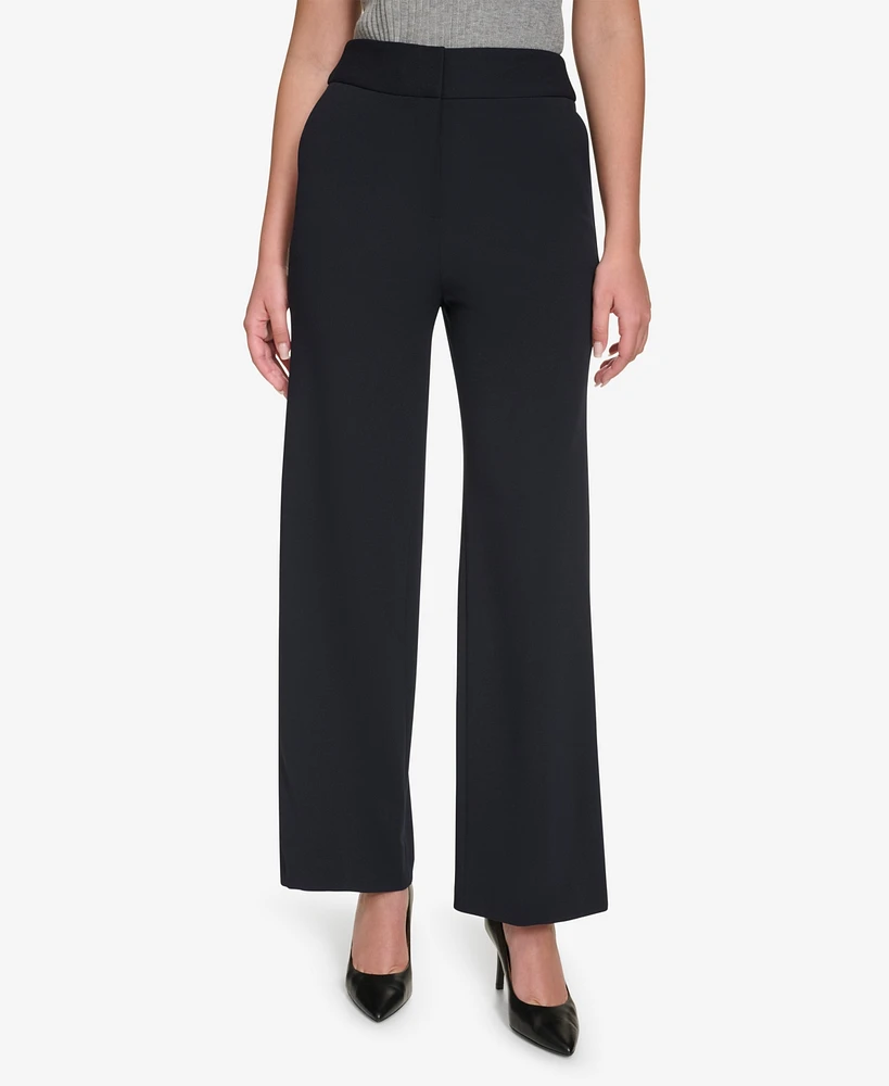 Calvin Klein Petite High-Rise Wide-Leg Pants