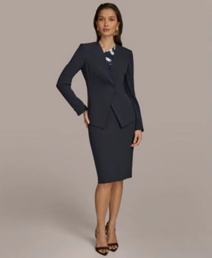 Donna Karan New York Pleat Front Blazer Pencil Skirt