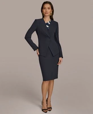 Donna Karan New York Pleat Front Blazer Pencil Skirt