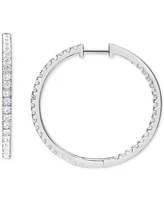 Diamond In & Out Hoop Earrings (2 ct. t.w.) in 14k White Gold