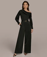 Donna Karan New York Women's Belted One-Shoulder Jumpsuit