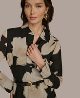 Donna Karan New York Women's Floral-Print Shirtdress