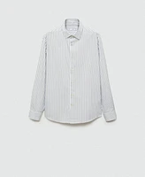 Mango Men's Slim-Fit Striped Cotton Shirt