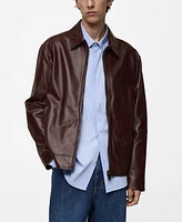 Mango Men's Nappa Leather Jacket