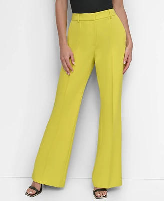 Dkny Petite Pintuck Flare-Leg Pants