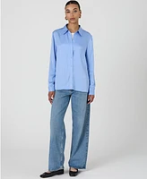French Connection Women's Ennis Satin Long-Sleeve Shirt