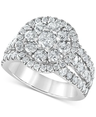 Diamond Cluster Halo Ring (3 ct. t.w.) in 10k White Gold