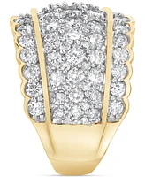 Diamond Multirow Wide Scallop Edge Statement Ring (3 ct. t.w.) in 14k Gold