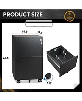 Devaise 2-Drawer Mobile File Cabinet with Lock