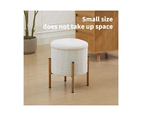 Modern Round Storage Ottoman, Ottoman Foot Stools With Metal Base, Ottoman Footstool with Removable Lid Storage Ottoman for Living Room, Bedroom, Make