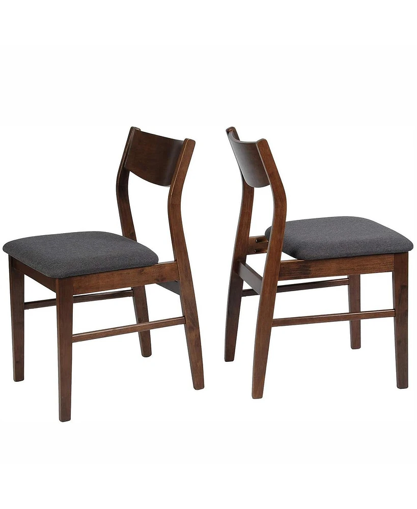 Slickblue Set of 2 Wooden Dining Chairs with Cushioned Seats – Upholstered Back for Comfort