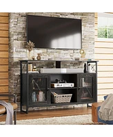 Wlive Tv Stand 55 inch TvTall Entertainment Center with Storage Farmhouse Industrial TV Console for Bedroom Living Room