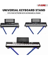 5 Core Keyboard Stand Single X Style Adjustable Piano Riser + Keyboard Piano Bench