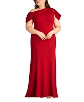 Tadashi Shoji Plus Copley Shoulder Drape Gown