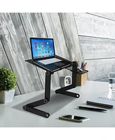 Slickblue Foldable Adjustable Portable Laptop Table Stand with Mouse Pad