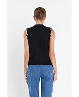 English Factory Women's Stitch Detailed Knit Vest