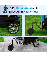 Slickblue Blue Dog Bike Trailer Cart - 2 in 1 Pet Stroller with Reflectors and Protective Net