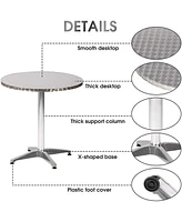 Slickblue Aluminum Round Table 27.5" - Waterproof Bistro Table for Backyard and Living Room End Table