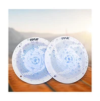 Pyle 4" Waterproof Marine Led Speakers - 100W, Low-Profile, Blue Led, 2-Way (PLMRS43WL)