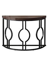 Tribesigns 43 Inch Industrial Semi Circle Sofa Table with Geometric Base,Half Moon Console for Entryway