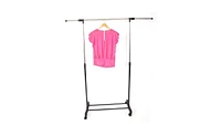 Slickblue Vertical & Horizontal Stretching Clothes Rack with Shoe Shelf