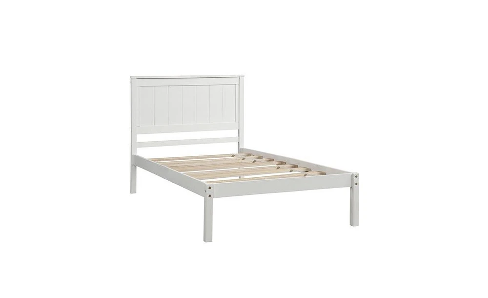 Slickblue Twin Platform Bed Frame with Headboard - Wood Slat Support, No Box Spring Needed