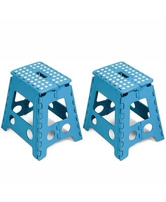 Slickblue 2-Pack Folding Step Stool with Portable Handle Safe and Sturdy, Supports Up to 300 lbs