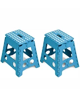 Slickblue 2-Pack Folding Step Stool with Portable Handle Safe and Sturdy, Supports Up to 300 lbs