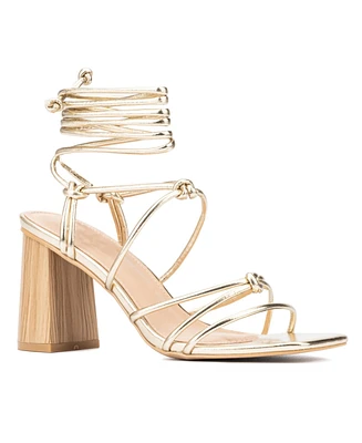 New York & Company Bailey Women's Wooden Block Heel Sandals