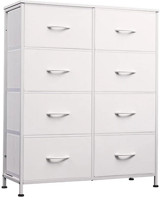 Wlive Fabric Dresser for Bedroom Tall with 8 Drawers Storage Tower Bins Double Chest of Closet Living Room Hal