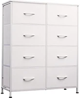 Wlive Fabric Dresser for Bedroom Tall with 8 Drawers Storage Tower Bins Double Chest of Closet Living Room Hal