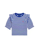 Polo Ralph Lauren Big Girls Striped Ruffled Cotton-Modal Sweatshirt