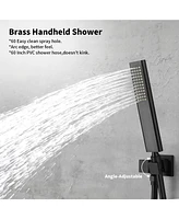 Slickblue Male Npt Bathtub Shower Faucet Set - Waterfall Tub Faucet with 12-Inch Rain Shower Head