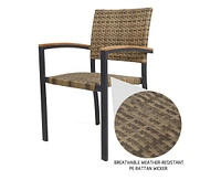 Slickblue Stackable Dining Chairs with Armrests Space-Saving Set for Home or Office