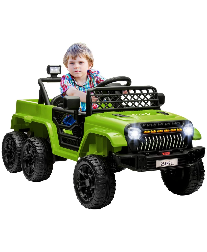 Qaba 12V Kids Electric Car w/ 2WD/4WD Switch, Remote Control,