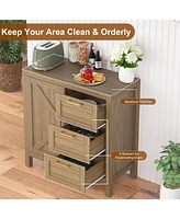 gaomon Buffet Cabinet Sideboard with Storage, Modern Coffee Bar Cabinet with Doors Drawer, Credenzas Farmhouse Buffet Table Console Coffee Bar Cabinet