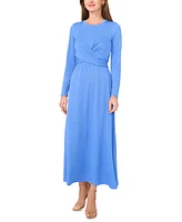 Msk Women's Crossover-Waist Textured Maxi Dress