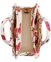 Coach Cargo Cherry Print Canvas Tote Bag 20