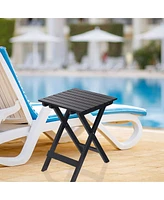 Slickblue Folding Square Wooden Side Table - Outdoor Portable for Lounge Use