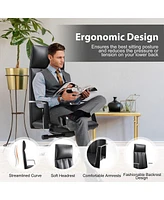 Slickblue Ergonomic High Back Leather Office Chair Adjustable Height, Tilt Function, 360° Swivel, Tall Design